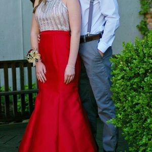 Red prom dress 
David's Bridal
